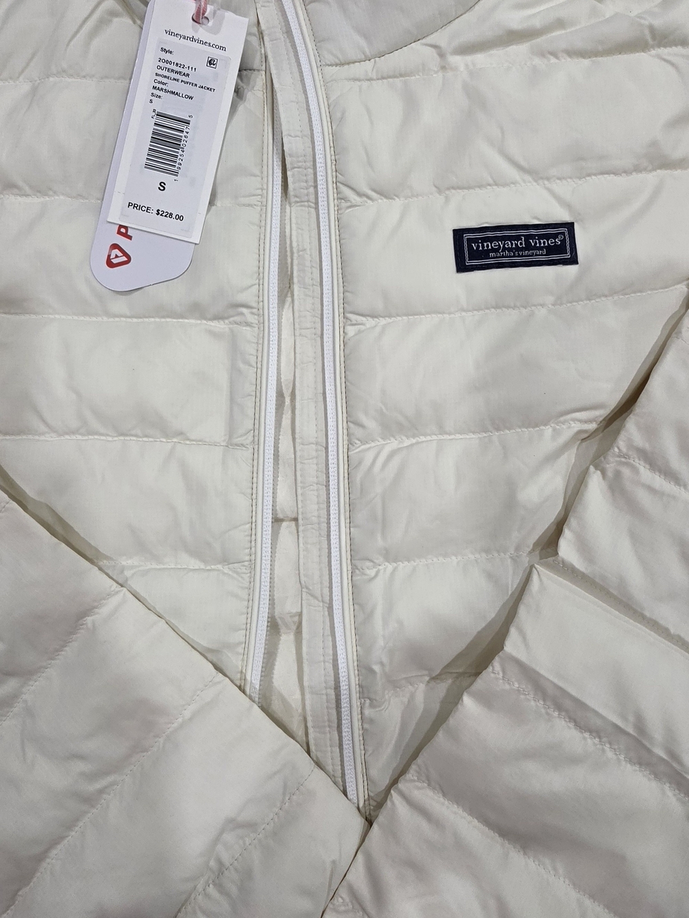 Vineyard Vines Off-White Quilted Puffer Jacket